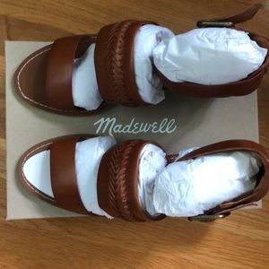 Ankle-Buckle Woven-Strap Sandals